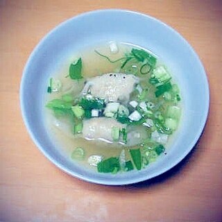 余った餃子でちょこっとスープ！